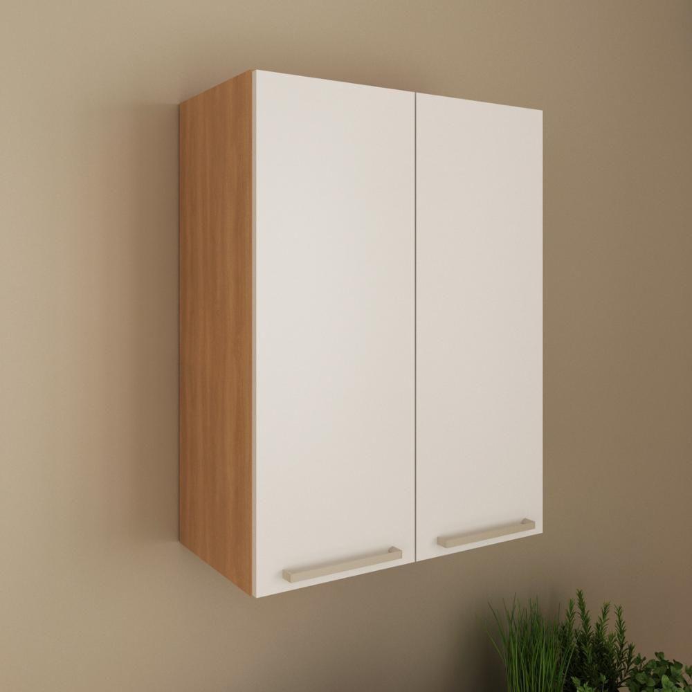 Armário De Cozinha Aéreo Com 2 Portas 60cm Multimóveis Cr20426 Freijó Branco - 1