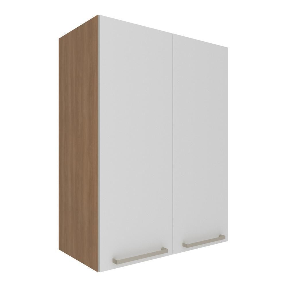 Armário De Cozinha Aéreo Com 2 Portas 60cm Multimóveis Cr20426 Freijó Branco - 2