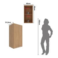 Armário De Cozinha Aéreo Com 1 Porta 40cm Multimóveis Cr20416 Freijó - 3