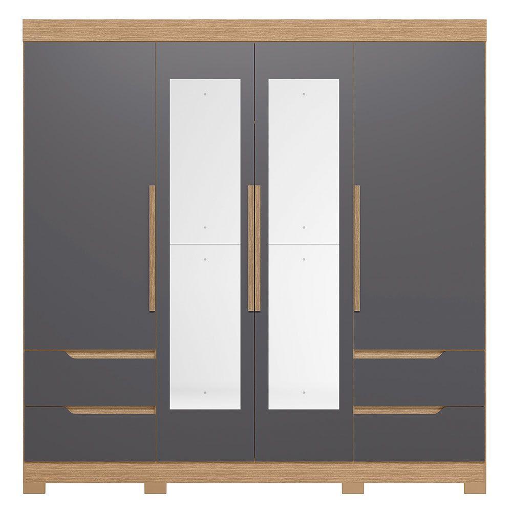 Guarda Roupa Vivacce Com Espelho E 4 Portas Albatroz Freijó/titanium - 3