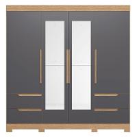 Guarda Roupa Vivacce Com Espelho E 4 Portas Albatroz Freijó/titanium - 3