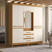 Guarda Roupa Fusion Casal Porta Basculante Espelho Albatroz Cinamomo/off White - 2