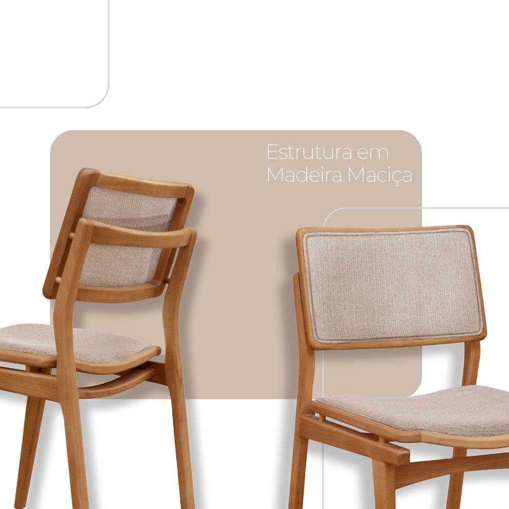 Conjunto Eva Com 2 Cadeiras Madeira Moderna Mobília Brisa Imbuia Nat - 2