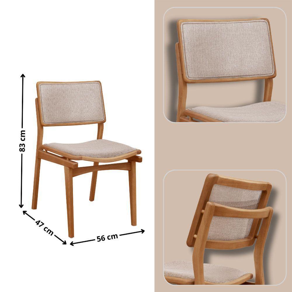 Conjunto Eva Com 2 Cadeiras Madeira Moderna Mobília Brisa Imbuia Nat - 3