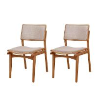 Conjunto Eva Com 2 Cadeiras Madeira Moderna Mobília Brisa Imbuia Nat - 1