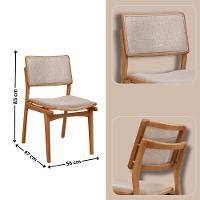 Conjunto Eva Com 2 Cadeiras Madeira Moderna Mobília Brisa Imbuia Nat - 3