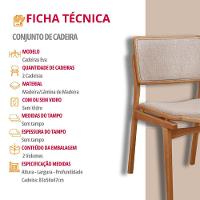 Conjunto Eva Com 2 Cadeiras Madeira Moderna Mobília Brisa Imbuia Nat - 4