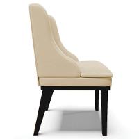 Kit 10 Cadeiras Estofadas Sala De Jantar Base Fixa De Madeira Preto Lia Sintético Bege - Ibiza - 6