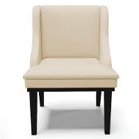 Kit 10 Cadeiras Estofadas Sala De Jantar Base Fixa De Madeira Preto Lia Sintético Bege - Ibiza - 8