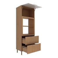 Paneleiro Torre Quente Para Forno Micro-ondas 1 Porta 2 Gavetas 80cm Multimóveis Cr20443 Freijó Branco - 5