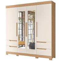 Guarda Roupa Vivacce Com Espelho E 4 Portas Albatroz Freijo/off White - 1