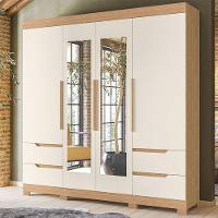 Guarda Roupa Vivacce Com Espelho E 4 Portas Albatroz Freijo/off White - 2