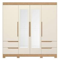 Guarda Roupa Vivacce Com Espelho E 4 Portas Albatroz Freijo/off White - 3