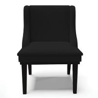 Kit 4 Cadeiras Estofadas Para Sala De Jantar Base Fixa De Madeira Preto Lia Linho Preto - Ibiza - 7