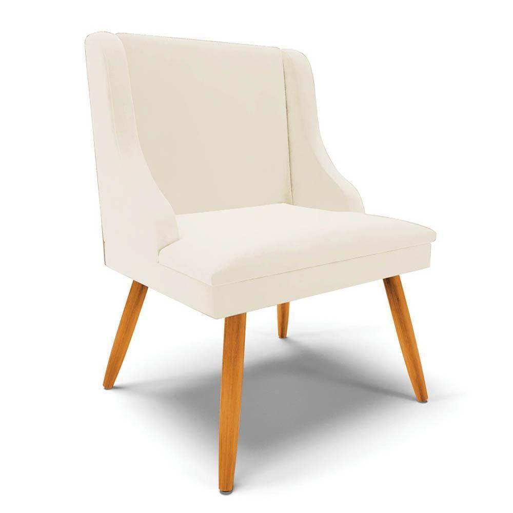 Kit 6 Cadeiras Estofadas Para Sala De Jantar Pés Palito Lia Veludo Bege - Ibiza - 9