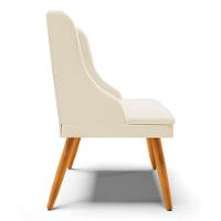 Kit 6 Cadeiras Estofadas Para Sala De Jantar Pés Palito Lia Veludo Bege - Ibiza - 6