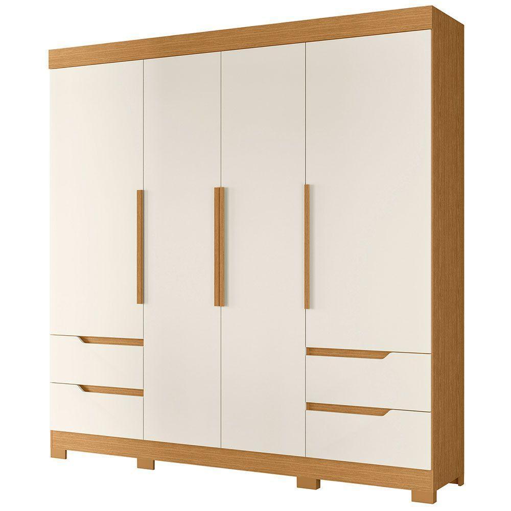 Guarda Roupa Vivacce 4 Portas E 4 Gavetas Albatroz Cinamomo/off White (flex) - 1