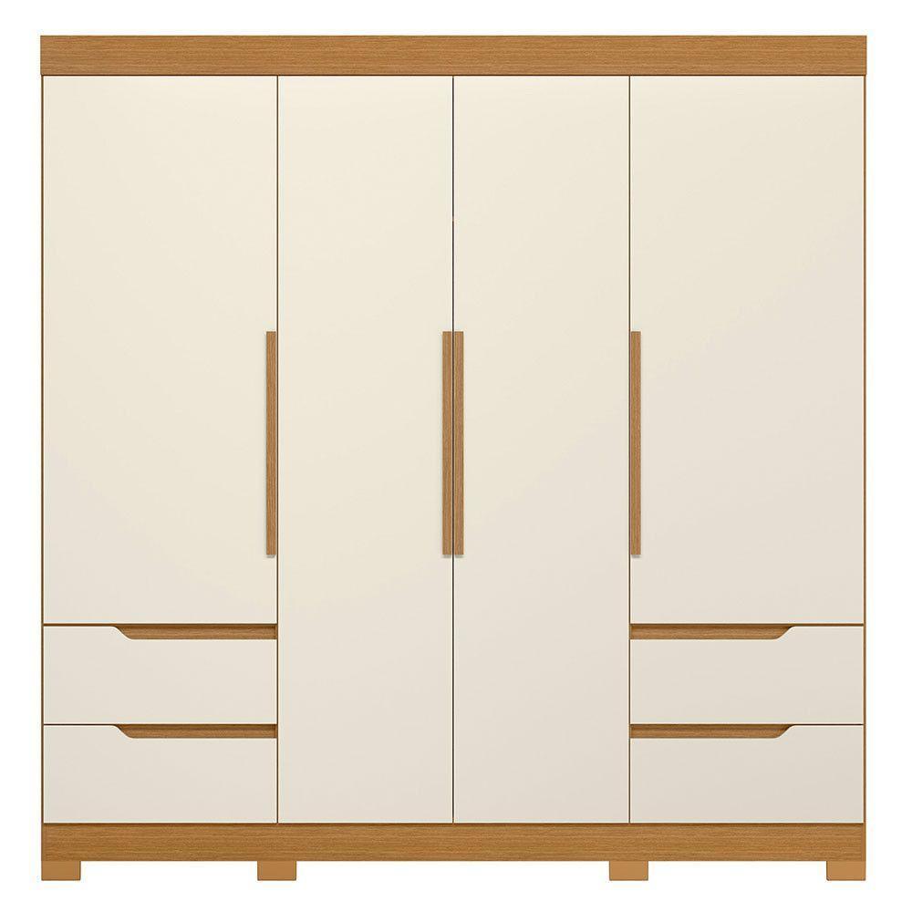 Guarda Roupa Vivacce 4 Portas E 4 Gavetas Albatroz Cinamomo/off White (flex) - 3