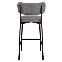 Banqueta Alta Bar Estofada Kit 2 Ella M25 Linho Cinza-preto - Mpozenato - 6