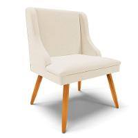 Kit 2 Cadeiras Estofadas Para Sala De Jantar Pés Palito Lia Linho Bege - Ibiza - 9