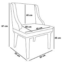 Kit 2 Cadeiras Estofadas Base Fixa De Madeira Preto Lia Sintético Premium Branco - Ibiza - 5