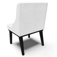 Kit 2 Cadeiras Estofadas Base Fixa De Madeira Preto Lia Sintético Premium Branco - Ibiza - 9