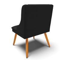 Kit 10 Cadeiras Estofadas Para Sala De Jantar Pés Palito Lia Linho Preto - Ibiza - 7