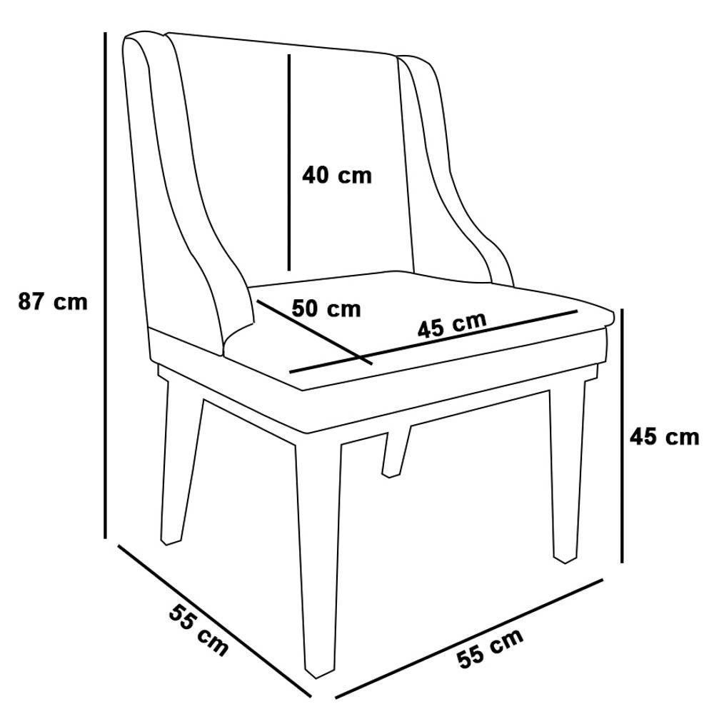 Kit 10 Cadeiras Estofadas Base Fixa De Madeira Preto Lia Sintético Premium Branco - Ibiza - 4