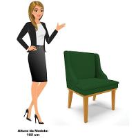 Kit 10 Cadeiras Estofadas Para Sala De Jantar Base Fixa De Madeira Castanho Lia Veludo Verde - Ibiza - 5