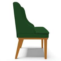 Kit 10 Cadeiras Estofadas Para Sala De Jantar Base Fixa De Madeira Castanho Lia Veludo Verde - Ibiza - 6