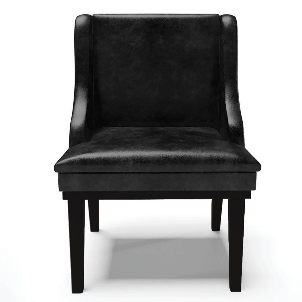 Kit 6 Cadeiras Estofadas Base Fixa De Madeira Preto Lia Sintético Premium Preto - Ibiza - 8