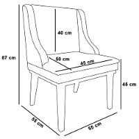 Kit 6 Cadeiras Estofadas Base Fixa De Madeira Preto Lia Sintético Premium Preto - Ibiza