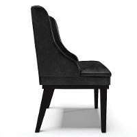 Kit 6 Cadeiras Estofadas Base Fixa De Madeira Preto Lia Sintético Premium Preto - Ibiza - 6