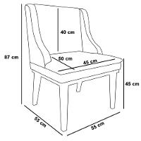 Kit 10 Cadeiras Estofadas Sala De Jantar Base Fixa De Madeira Preto Lia Sintético Branco - Ibiza - 2