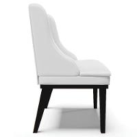 Kit 10 Cadeiras Estofadas Sala De Jantar Base Fixa De Madeira Preto Lia Sintético Branco - Ibiza