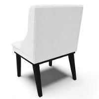 Kit 10 Cadeiras Estofadas Sala De Jantar Base Fixa De Madeira Preto Lia Sintético Branco - Ibiza - 5