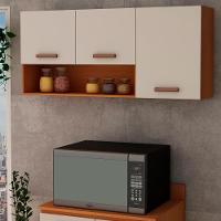 Armário Multiuso Aéreo 3 Portas Nicho Freijó White Laca Brilho - 1