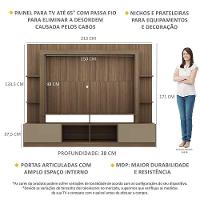 Rack Estante com Painel Tv 65 e 2 Portas Oslo Madeirado - 7
