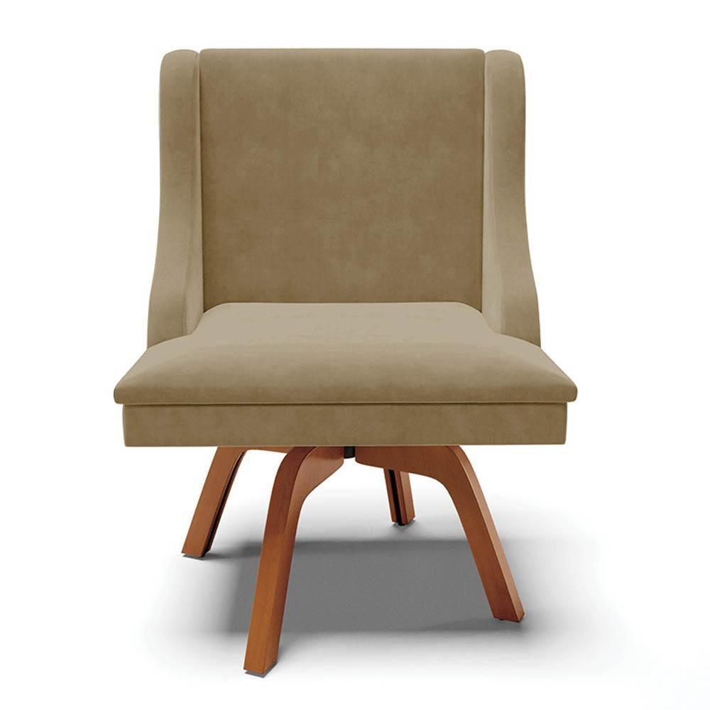 Kit 4 Cadeiras Estofadas Giratória Para Sala De Jantar Lia Suede Marrom Rt - Ibiza - 8