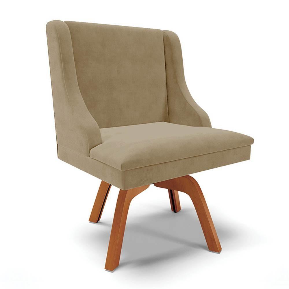 Kit 4 Cadeiras Estofadas Giratória Para Sala De Jantar Lia Suede Marrom Rt - Ibiza - 9