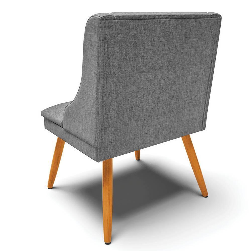 Kit 10 Cadeiras Estofadas Para Sala De Jantar Pés Palito Lia Linho Grafite - Ibiza - 7