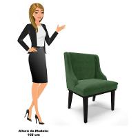 Kit 4 Cadeiras Estofadas Para Sala De Jantar Base Fixa De Madeira Preto Lia Suede Verde - Ibiza - 5