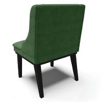 Kit 4 Cadeiras Estofadas Para Sala De Jantar Base Fixa De Madeira Preto Lia Suede Verde - Ibiza - 7