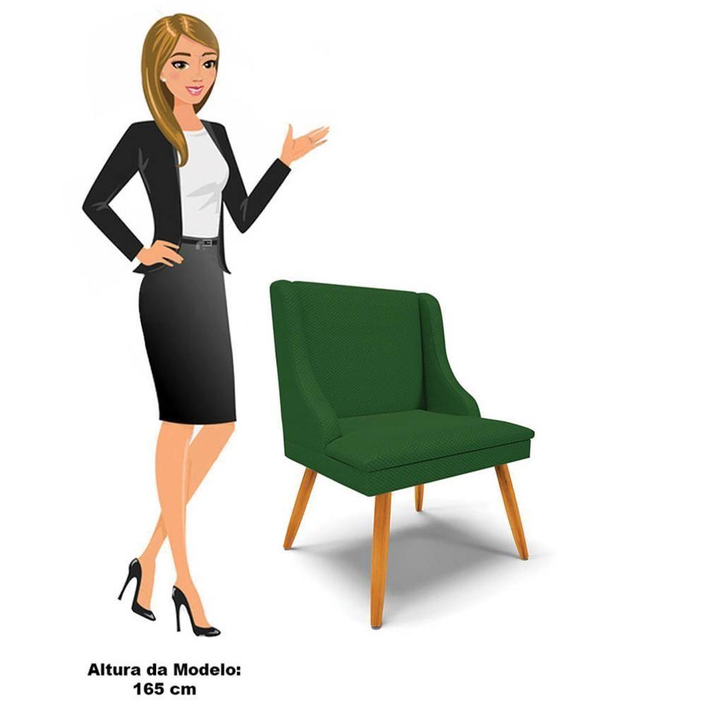 Kit 4 Cadeiras Estofadas Para Sala De Jantar Pés Palito Lia Veludo Verde Luxo - Ibiza - 5