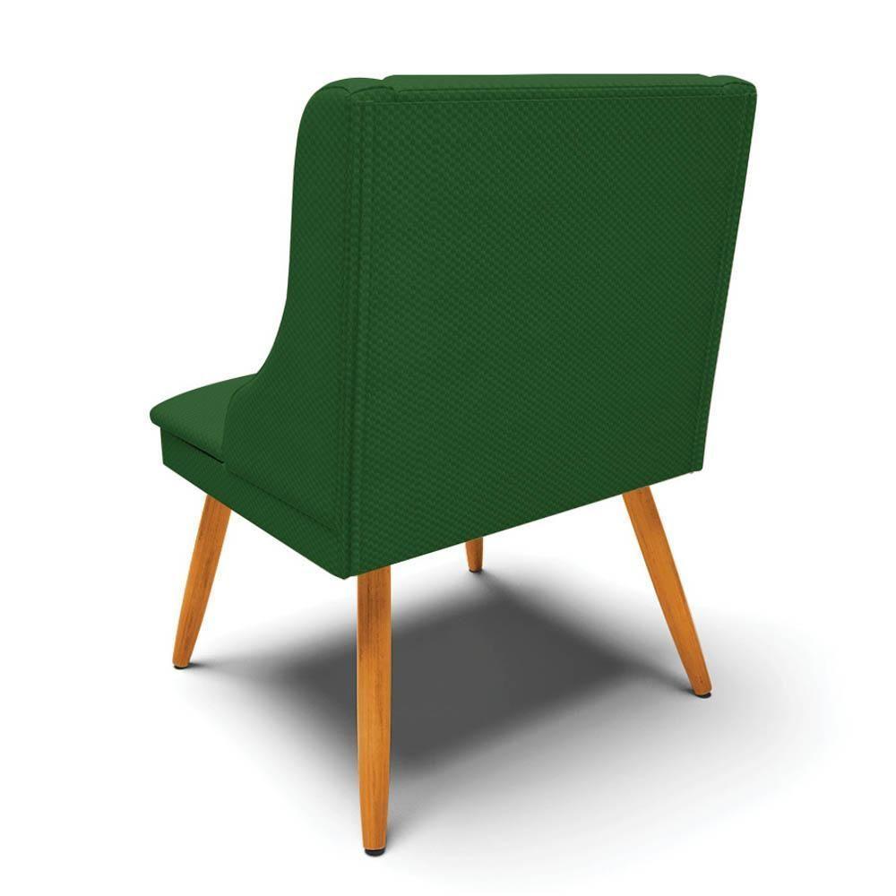 Kit 4 Cadeiras Estofadas Para Sala De Jantar Pés Palito Lia Veludo Verde Luxo - Ibiza - 7