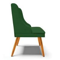 Kit 4 Cadeiras Estofadas Para Sala De Jantar Pés Palito Lia Veludo Verde Luxo - Ibiza - 6