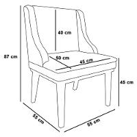 Kit 8 Cadeiras Estofadas Para Sala De Jantar Base Fixa De Madeira Preto Lia Linho Preto - Ibiza - 5