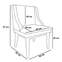 Kit 10 Cadeiras Estofadas Para Sala De Jantar Base Fixa De Madeira Castanho Lia Linho Preto - Ibiza