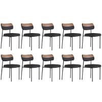 Kit 10 Cadeiras Estofadas Milli Sintético-linho A14 Caramelo-grafite - Mpozenato - 1