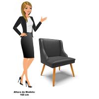 Kit 10 Cadeiras Estofadas Para Sala De Jantar Pés Palito Lia Sintético Preto - Ibiza - 5